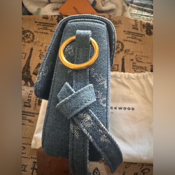 New Condition, Brandon Blackwood Medium Nia Bag Monogram Denim - Picture 6 of 10